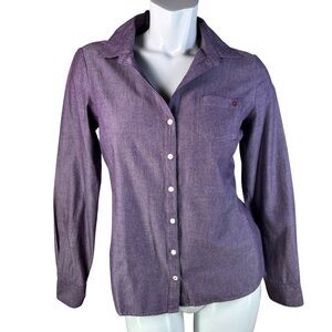 Tommy Hilfiger Purple 100% Cotton Long-Sleeve Button Down Shirt w/ Pocket Sz S/P